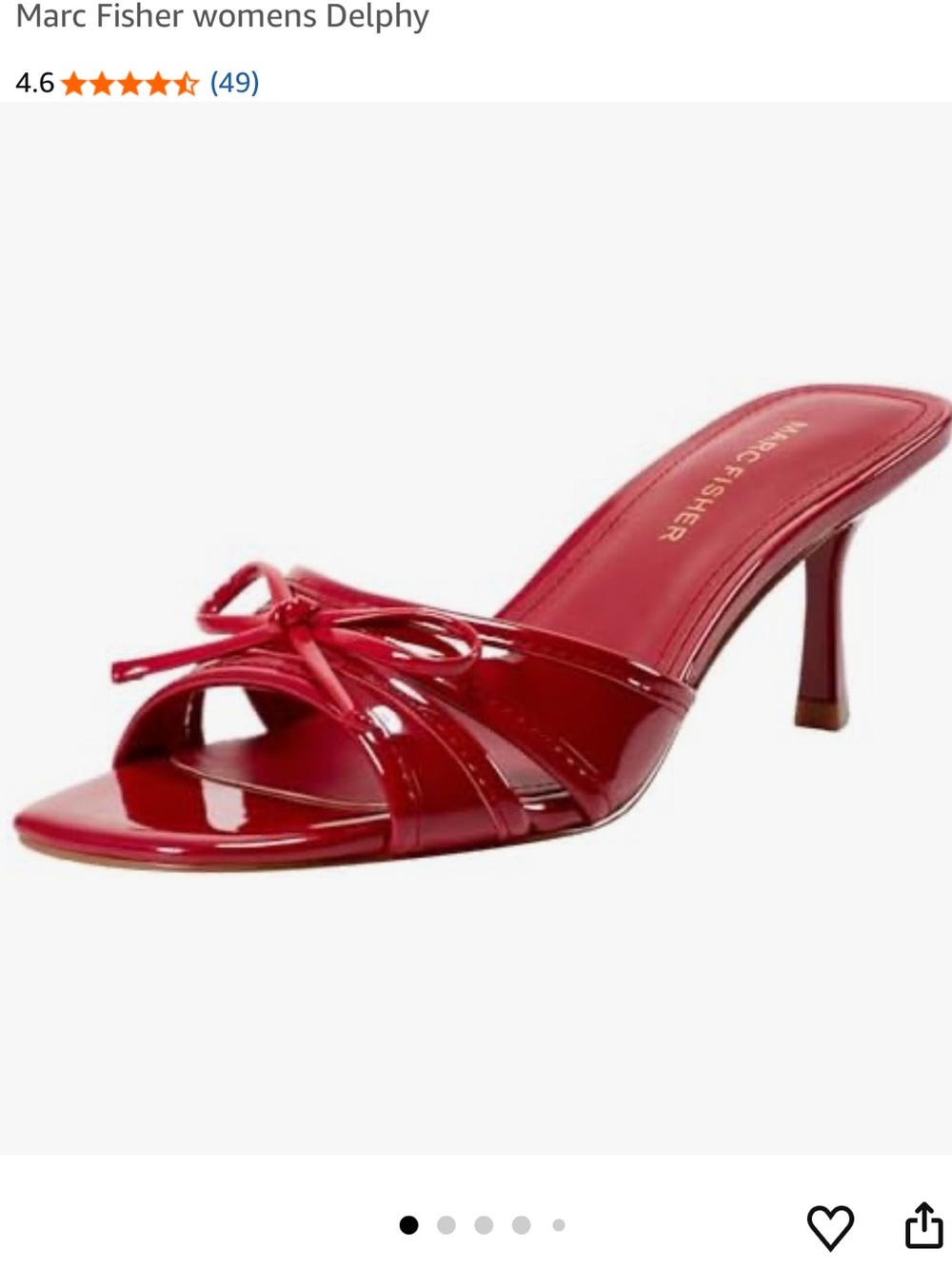 Marc Fisher Women's Delphy Red Patent Slide Sandal red sz 8
